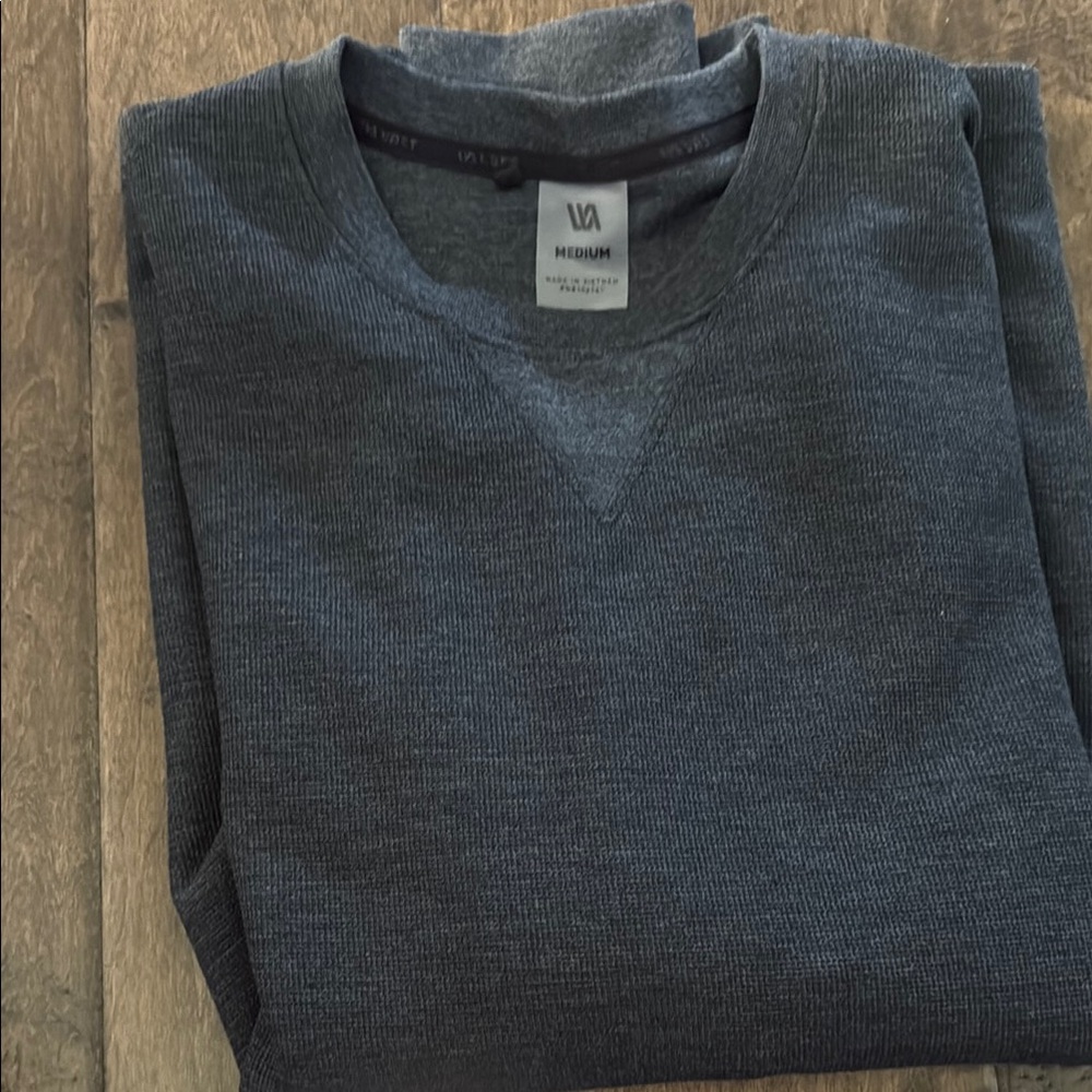 VRST Gray V-Neck Sweater Soft Cotton Blend